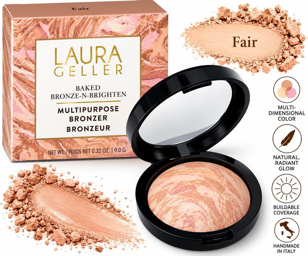 Laura Geller Baked Bronze-N-Brighten Bronzer Fair 0.32 oz New